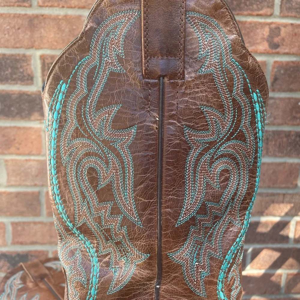 Old Gringo Women’s Brown Western Cowboy Boots with Turquoise Embroidery 6B - Picture 9 of 12